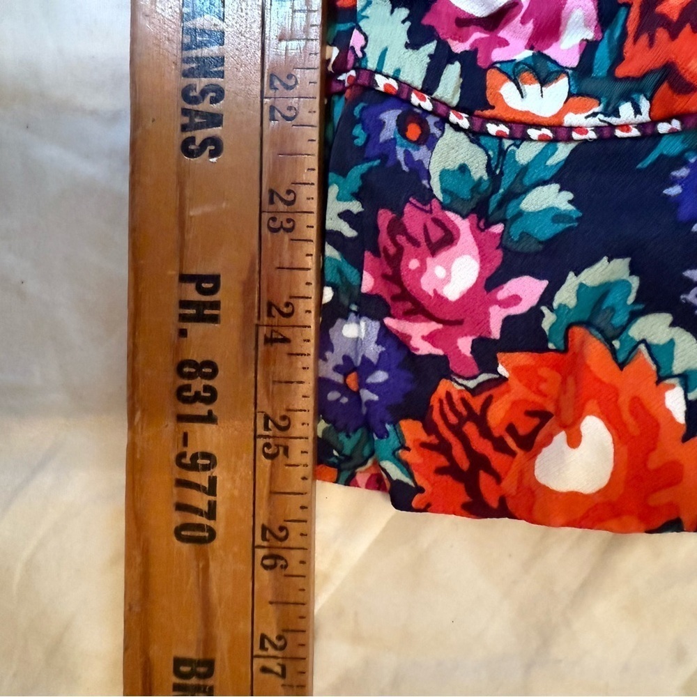 Anthropologie Floreat Pajama Set 2 piece XSmall Floral Colorful Top & Pants Boho - Picture 10 of 13